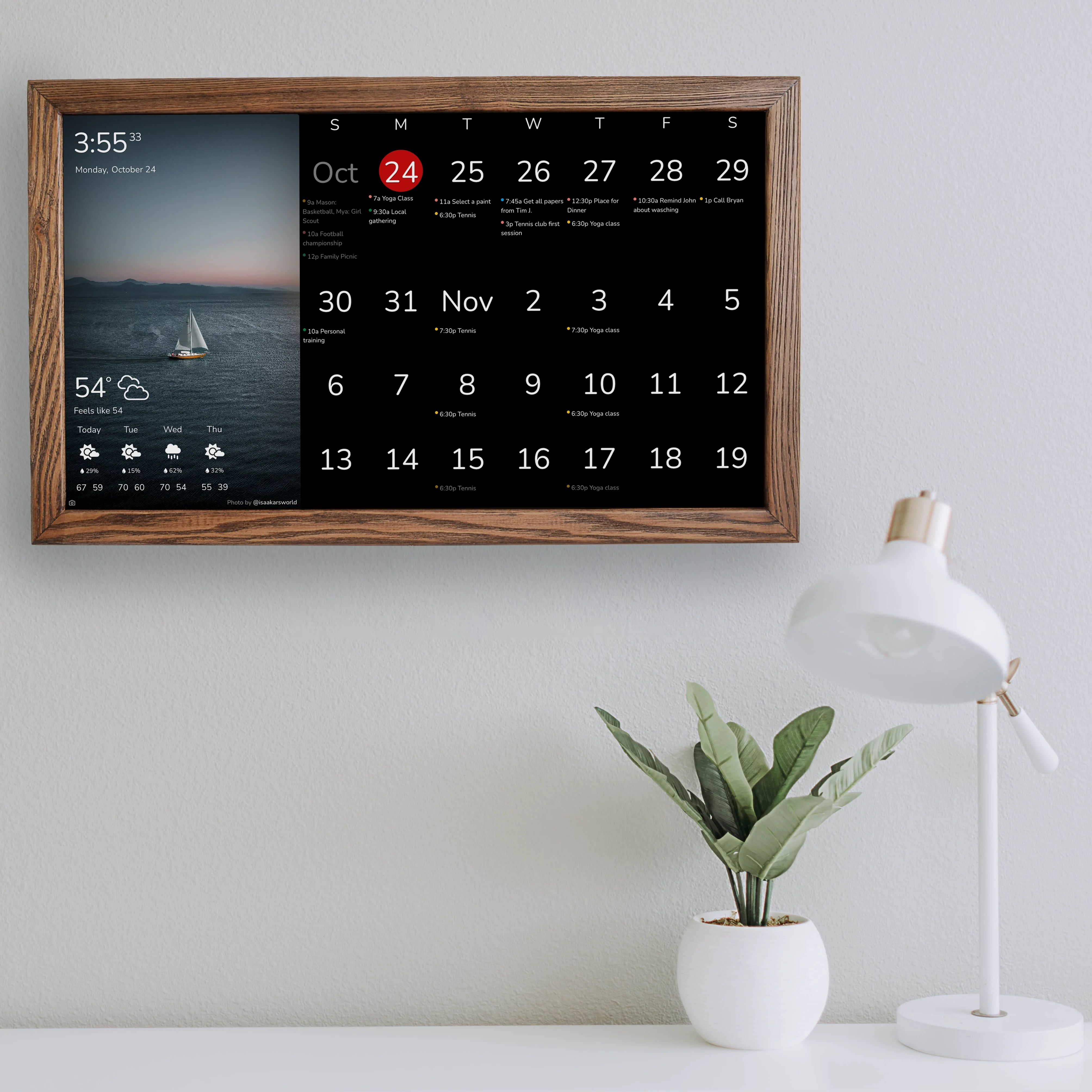 Lobby schedule board